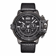 Load image into Gallery viewer, Oulm men's leather multi-area quartz watch