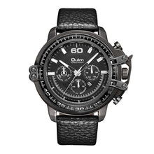 Load image into Gallery viewer, Oulm men's leather multi-area quartz watch